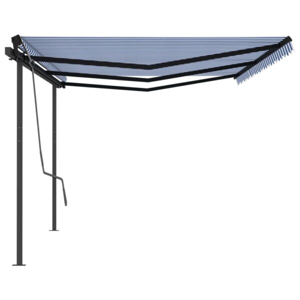 Avtomatsko zložljiva tenda s stebrički 6x3 m modra in bela - Image 2