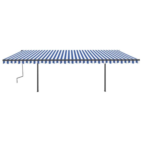 Avtomatsko zložljiva tenda s stebrički 6x3 m modra in bela - Image 3