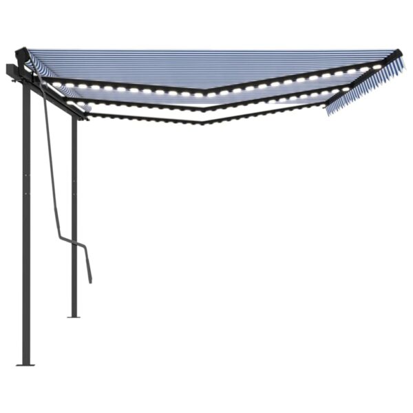 Avtomatska tenda LED + senzor 6x3 m modra in bela - Image 2