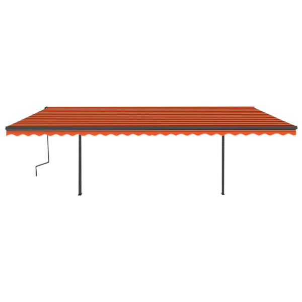 Avtomatska tenda LED + senzor 6x3 m oranžna in rjava - Image 3