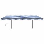 Avtomatsko zložljiva tenda s stebrički 6x3,5 m modra in bela - Image 3