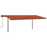 Avtomatsko zložljiva tenda s stebrički 6x3,5 m oranžna in rjava - Image 2