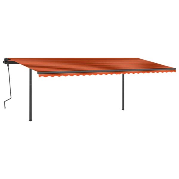 Avtomatsko zložljiva tenda s stebrički 6x3,5 m oranžna in rjava - Image 2