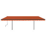 Avtomatsko zložljiva tenda s stebrički 6x3,5 m oranžna in rjava - Image 3