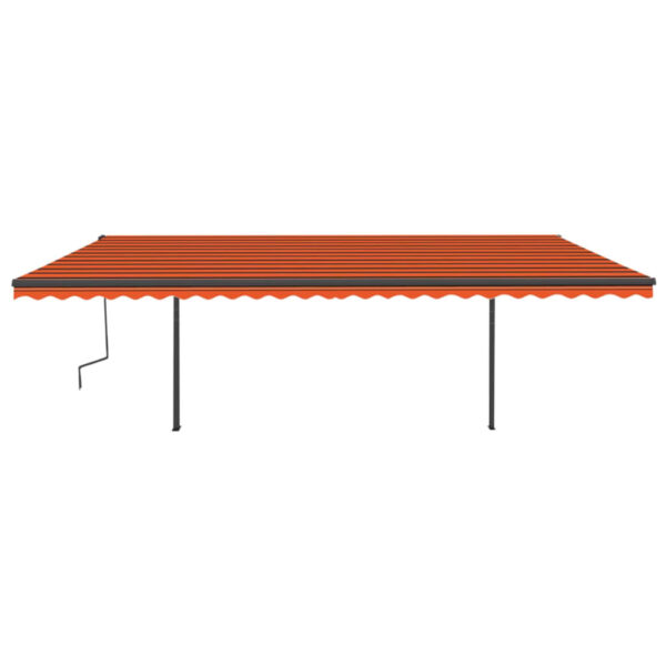 Avtomatsko zložljiva tenda s stebrički 6x3,5 m oranžna in rjava - Image 3