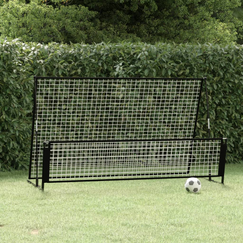 Nogometni gol z odbojno mrežo 2 v 1 202x104x120 cm jeklo