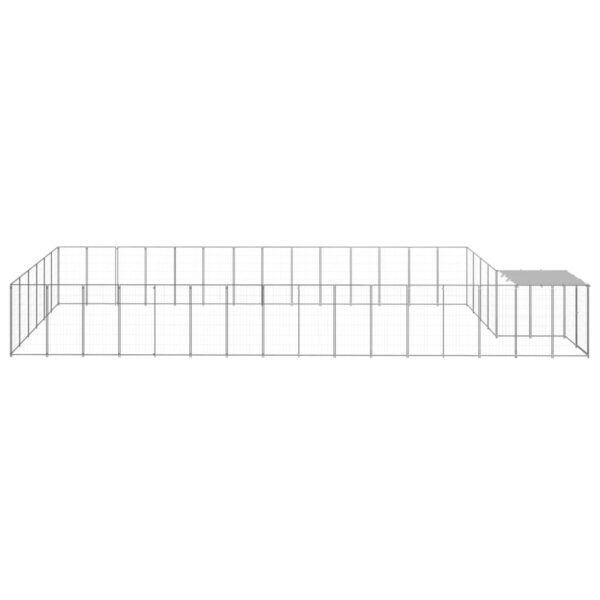 Pasji boks srebrn 26,62 m² jeklo - Image 3