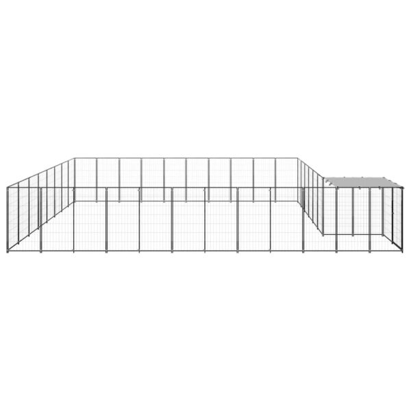 Pasji boks črn 25,41 m² jeklo - Image 3