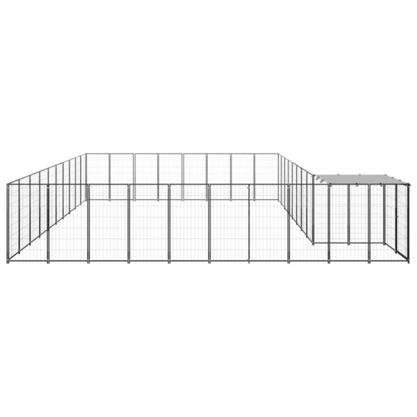 Pasji boks črn 25,41 m² jeklo - Image 3