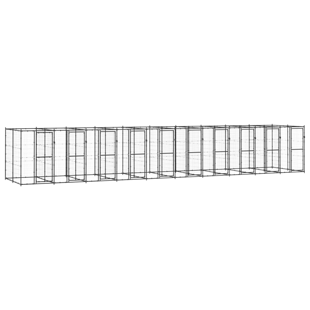Zunanji pasji boks jeklo 24,2 m²