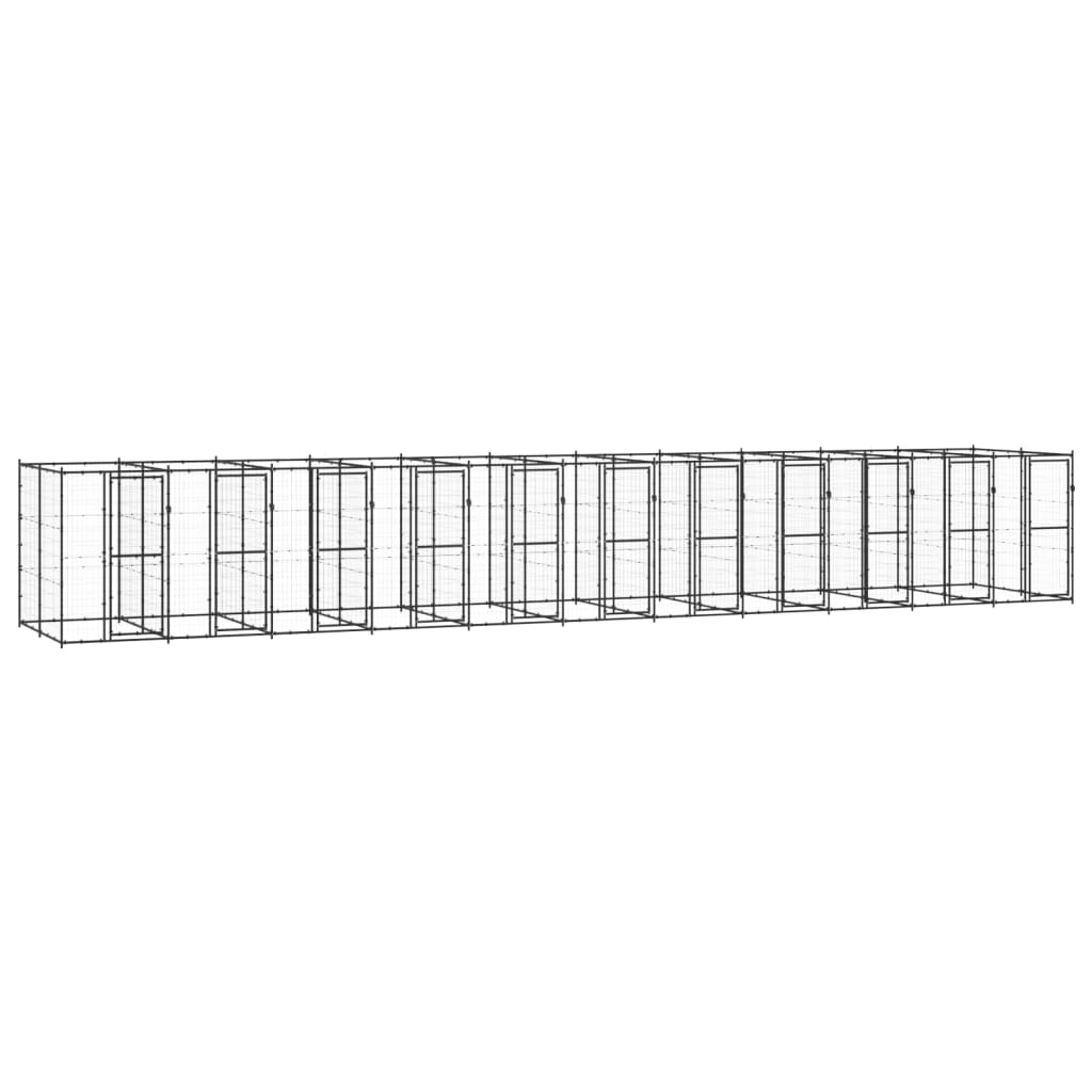 Zunanji pasji boks jeklo 26,62 m²