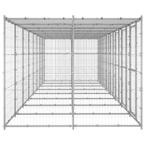 Zunanji pasji boks pocinkano jeklo s streho 19,36 m² - Image 3