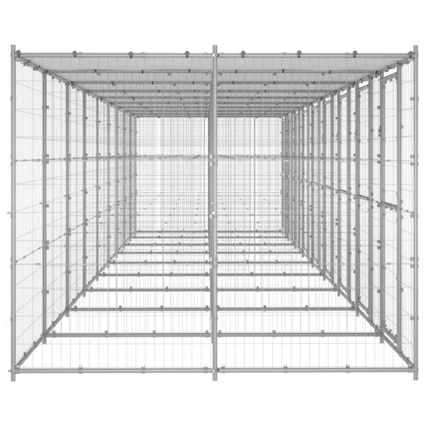 Zunanji pasji boks pocinkano jeklo s streho 21,78 m² - Image 3