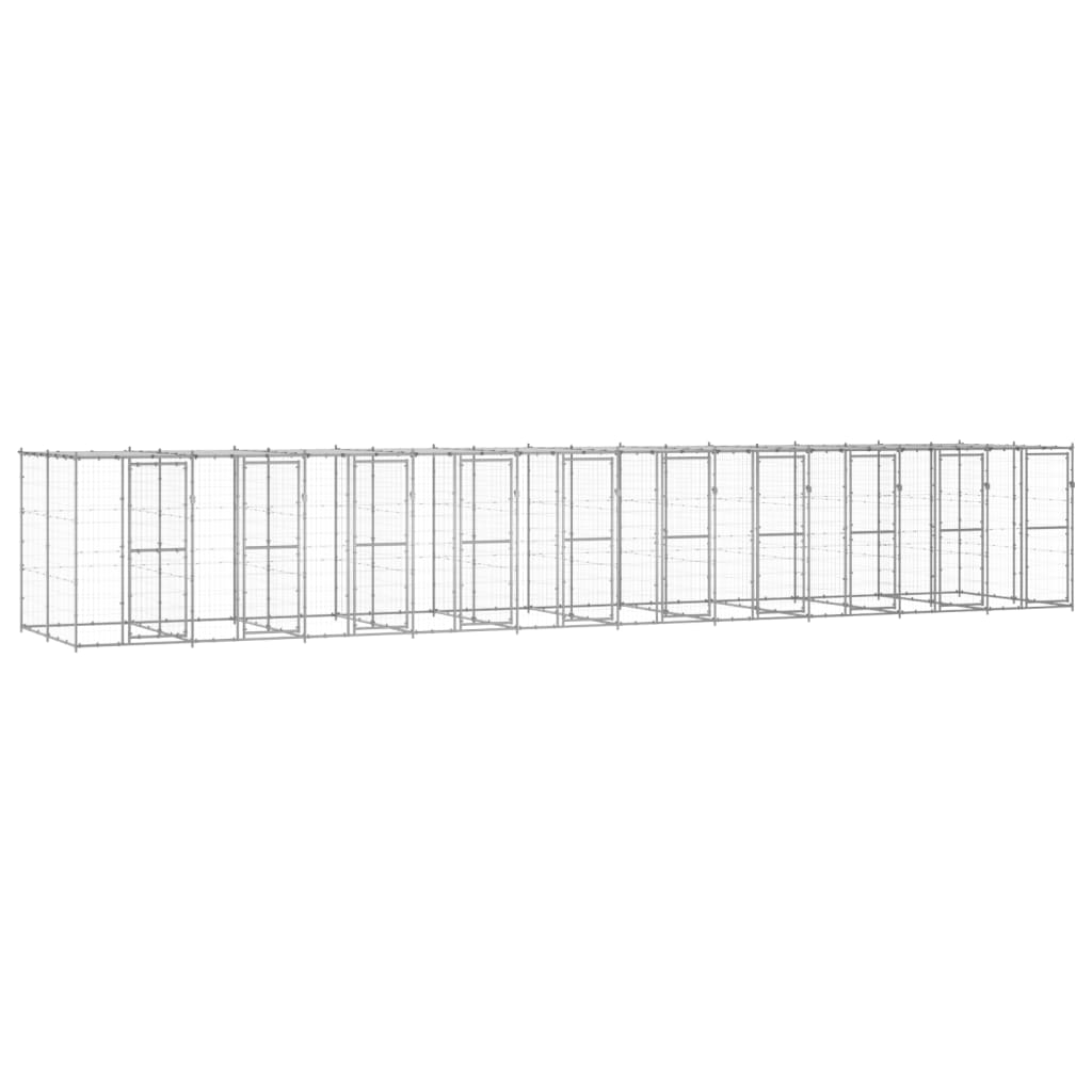Zunanji pasji boks pocinkano jeklo s streho 24,2 m²