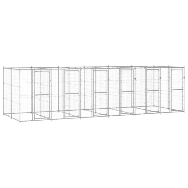 Zunanji pasji boks pocinkano jeklo 14,52 m²