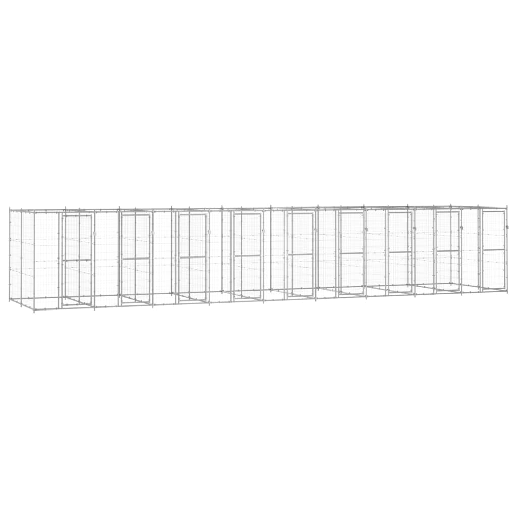 Zunanji pasji boks pocinkano jeklo 21,78 m²