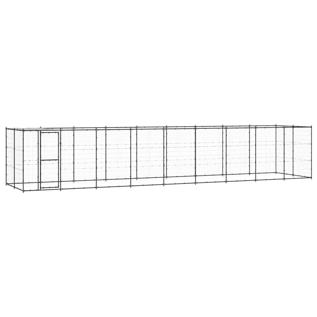 Zunanji pasji boks jeklo s streho 21,78 m²