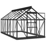 Steklen rastlinjak antraciten 155x298x191 cm aluminij - Image 3