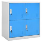 Omara s ključavnico 5 kosov siva in modra 90x45x92,5 cm jeklo - Image 2