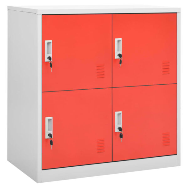 Omara s ključavnico 5 kosov siva in rdeča 90x45x92,5 cm jeklo - Image 2