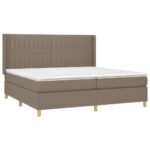 Box spring postelja z vzmetnico taupe 200x200 cm blago - Image 2