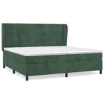 Box spring postelja z vzmetnico temno zelena 200x200 cm žamet - Image 2