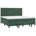 Box spring postelja z vzmetnico temno zelena 200x200 cm žamet - Image 3