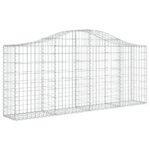 Obokane gabion košare 13 kosov 200x30x80/100 cm cinkano železo - Image 3
