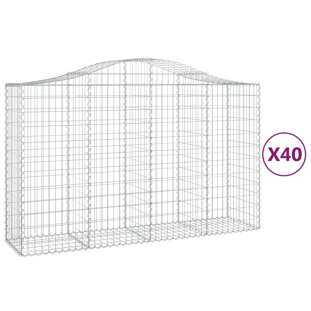 Obokane gabion košare 40 kosa 200x50x120/140cm pocinkano železo