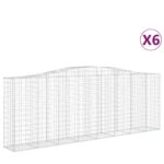 Obokane gabion košare 6 kosov 400x50x140/160cm pocinkano železo - Image 2
