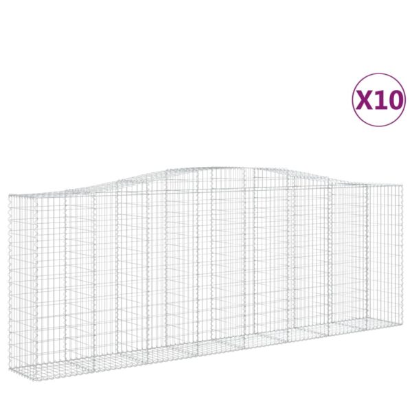 Obokane gabion košare 10kosov 400x50x140/160cm pocinkano železo - Image 2