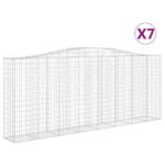 Obokana gabionska košara 7 kos 400x50x160/180cm cinkano železo - Image 2