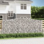 Obokana gabionska košara 7 kos 400x50x160/180cm cinkano železo