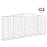 Obokane gabion košare 25kosov 400x50x160/180cm pocinkano železo - Image 2
