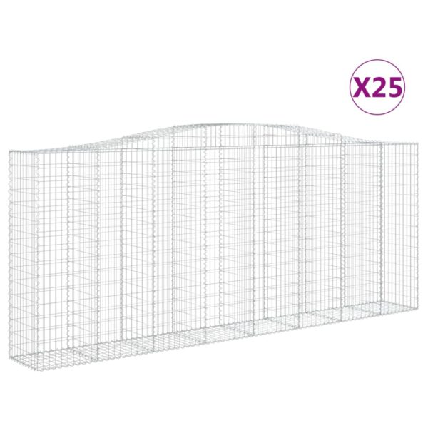 Obokane gabion košare 25kosov 400x50x160/180cm pocinkano železo - Image 2