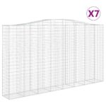 Obokane gabion košare 7 kosa 400x50x220/240 cm pocinkano železo - Image 2