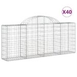 Obokane gabion košare 40 kosov 200x30x80/100 cm cinkano železo - Image 2