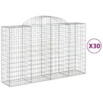 Obokane gabion košare 30 kosa 200x50x120/140cm pocinkano železo - Image 2