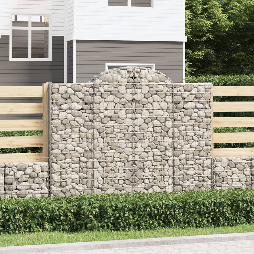 Obokane gabion košare 8 kosi 200x50x160/180 cm pocinkano železo