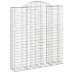 Obokane gabion košare 7 kosi 200x50x220/240 cm pocinkano železo - Image 3