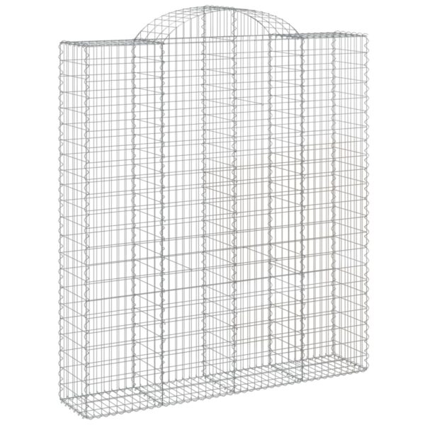 Obokane gabion košare 7 kosi 200x50x220/240 cm pocinkano železo - Image 3