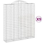 Obokana gabion košara 9 kos 200x50x220/240 cm pocinkano železo - Image 2