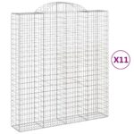 Obokane gabion košare 11 kos 200x50x220/240 cm pocinkano železo - Image 2