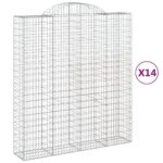 Obokane gabion košare 14 kos 200x50x220/240 cm pocinkano železo - Image 2