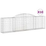 Obokane gabion košare 10 kosa 300x30x80/100 cm pocinkano železo - Image 2