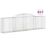 Obokane gabion košare 17 kosov 300x30x80/100 cm cinkano železo - Image 2