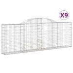Obokana gabionska košara 9kos 300x30x100/120cm pocinkano železo - Image 2
