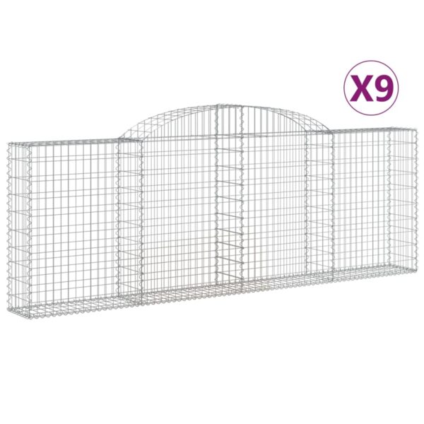 Obokana gabionska košara 9kos 300x30x100/120cm pocinkano železo - Image 2