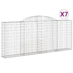 Obokane gabion košare 7 kosa 300x30x120/140 cm pocinkano železo - Image 2