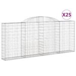 Obokana gabionska košara 25 kos 300x30x120/140cm cinkano železo - Image 2